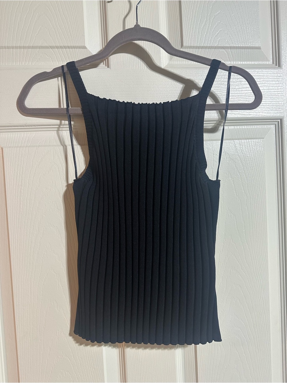 Vici Black Ribbed Square-Neck Tank - Picture 2 of 5